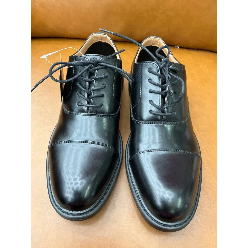 J. Ferrar Dyne Oxford Shoes Mens 7 Black New Cap Toe Memory Foam Lug Sole